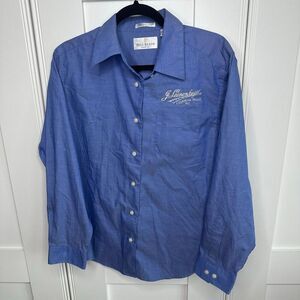 Leinenkugel Women’s Denim Button Down Shirt. (c1)